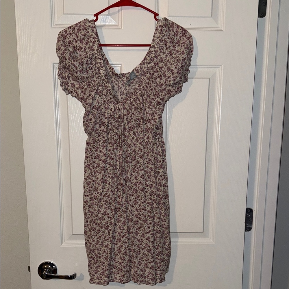 Sky and Sparrow Burgundy Floral Mini Dress